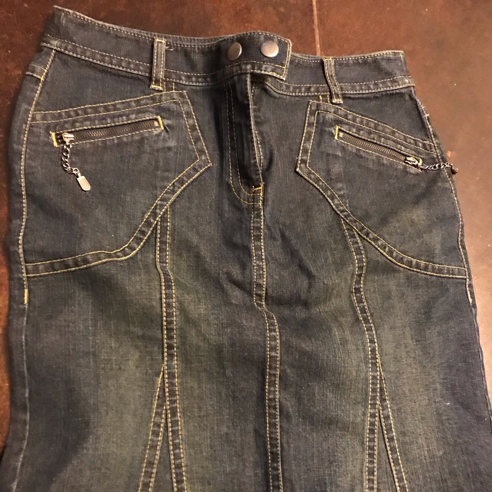 Denim a-line skirt